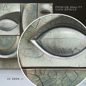 Verdant Vision - Abstracte kubistische keramische  Tegeltje