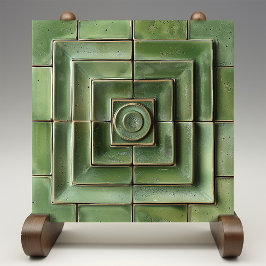 Verdant Visions Geometrische Keramische Tegel Tegeltje