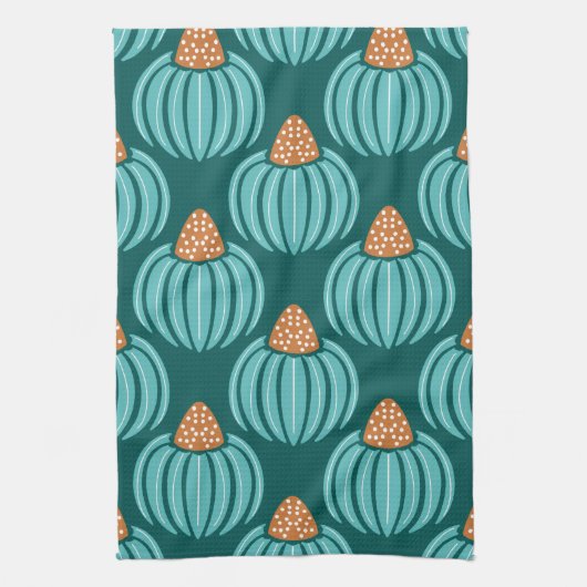 Verdant Whimsy Bud- Blauw Theedoek (Verticaal)