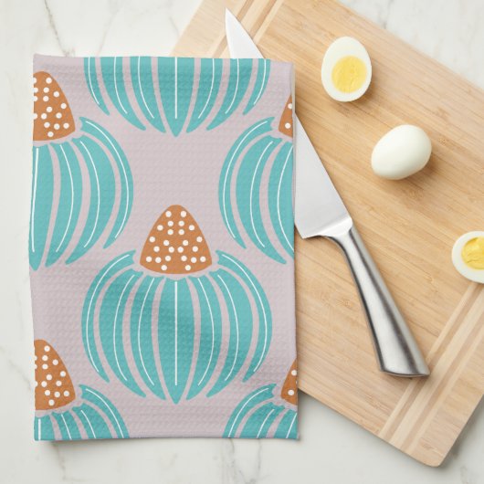 Verdant Whimsy Bud- Pink Theedoek (Quarter Fold)