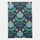 Verdant Whimsy Flower Blue keukenhanddoek (Verticaal)