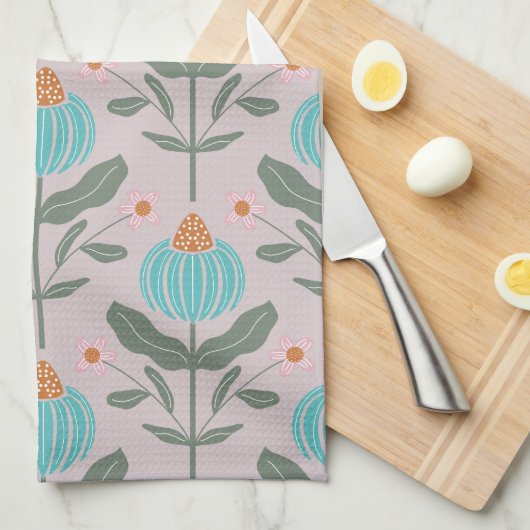 Verdant Whimsy Flower - Roze Theedoek (Quarter Fold)