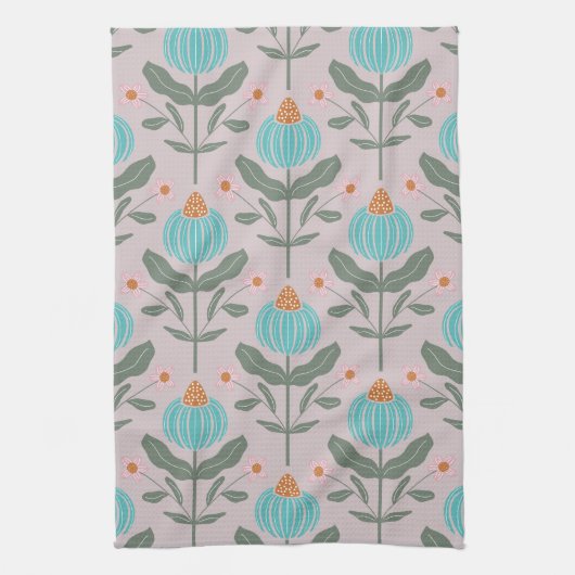 Verdant Whimsy Flower - Roze Theedoek (Verticaal)