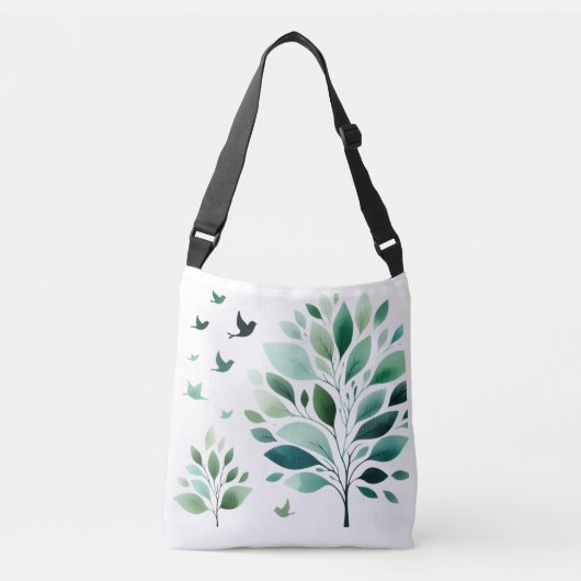Verdant Whispers Chickadee Crossbody Tas (Voorkant)