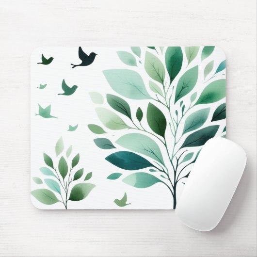 Verdant Whispers Chickadee Mousepad Muismat (Met muis)