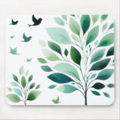 Verdant Whispers Chickadee Mousepad Muismat (Voorkant)