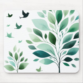 Verdant Whispers Chickadee Mousepad Muismat