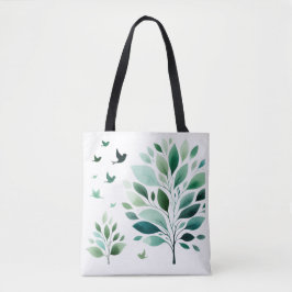 Verdant Whispers Chickadee Tote Bag