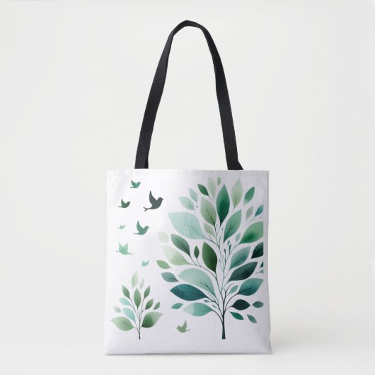 Verdant Whispers Chickadee Tote Bag (Voorkant)