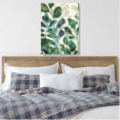 Verdante verfijning - Tropische bladeren Canvas Afdruk (Insitu (Slaapkamer))