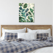 Verdante verfijning - Tropische bladeren Canvas Afdruk (Insitu (Slaapkamer))