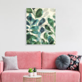 Verdante verfijning - Tropische bladeren Canvas Afdruk (Insitu (Woonkamer))