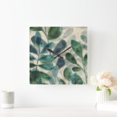 Verdante verfijning - Tropische bladeren Vierkante Klok (Huis)
