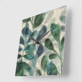 Verdante verfijning - Tropische bladeren Vierkante Klok (Hoek)