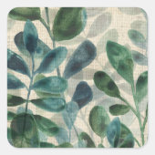 Verdante verfijning - Tropische bladeren Vierkante Sticker (Voorkant)