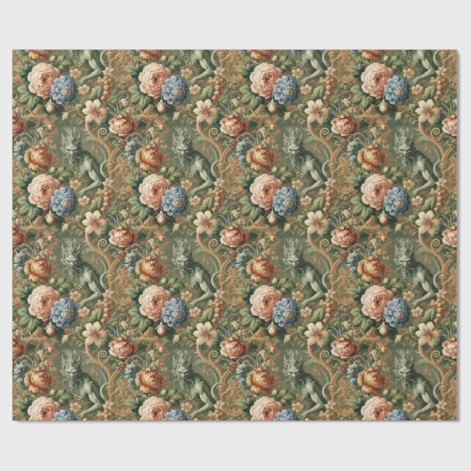 Verdant's Wrath - Mythisch bloemontwerp Cadeaupapier (Vlak)