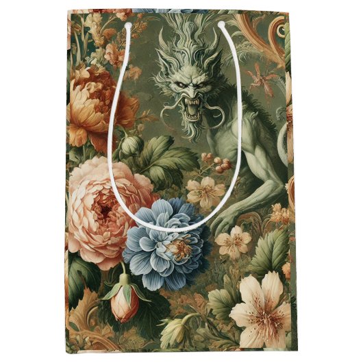 Verdant's Wrath - Mythisch bloemontwerp Medium Cadeauzakje (Voorkant)