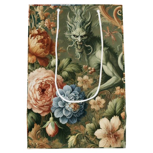 Verdant's Wrath - Mythisch bloemontwerp Medium Cadeauzakje (Achterkant)