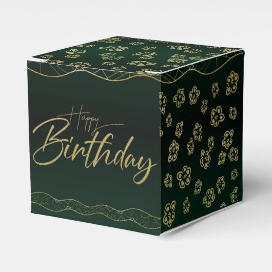 verde bosque para cumple con flores linda bedankdoosjes (Voorkant Zijde)