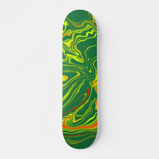 verde con amarillo persoonlijk skateboard (Voorkant)