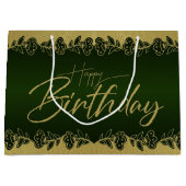 verde de bosque de cumple con flores groot cadeauzakje (Voorkant)