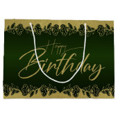 verde de bosque de cumple con flores groot cadeauzakje (Achterkant)