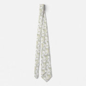 verde decorada con hojas y flores stropdas (Achterkant)