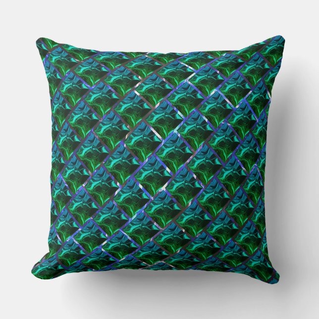 Verde esmeralda e curvas, sob-graad niquelada? kussen (Voorkant)