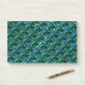 Verde esmeralda e curvas, sob-graad niquelada? post-it® notes (Op bureau)