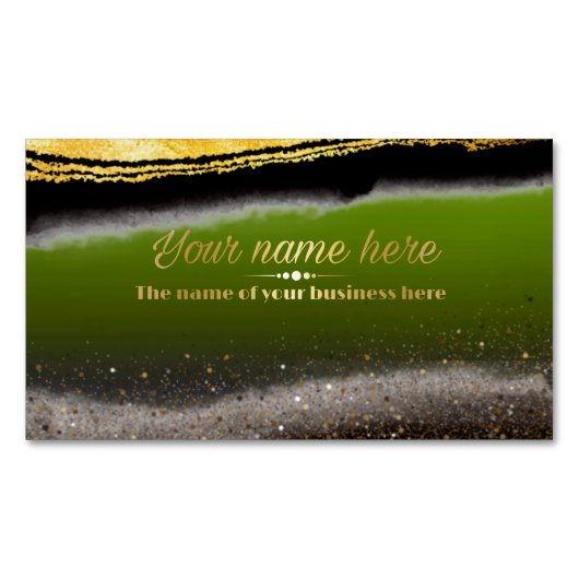  verde pistacho con purpurina magnetisch visitekaartje (Voorkant)