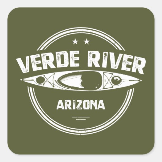 Verde River Arizona Kayaking Vierkante Sticker (Voorkant)