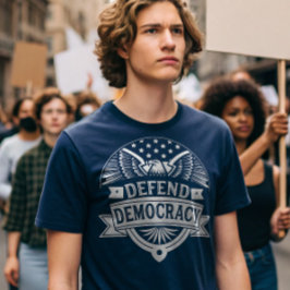 Verdedig de democratie Amerikaanse Bald Eagle en v T-shirt