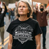 Verdedig de democratie Amerikaanse Bald Eagle en v T-shirt