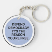 Verdedig de democratie Het is de reden dat je vrij Sleutelhanger (Achterkant)