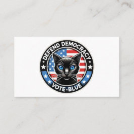 Verdedig de democratie - Stem Blauw - Black Cat Visitekaartje