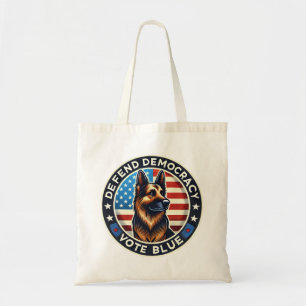 Verdedig de democratie - Stem Blauw - German Sheph Tote Bag