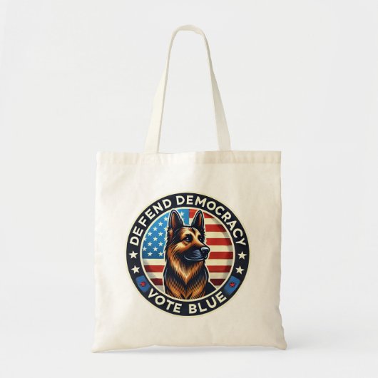 Verdedig de democratie - Stem Blauw - German Sheph Tote Bag (Voorkant)