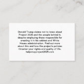 Verdedig de democratie - Stem Blauw - German Sheph Visitekaartje (Achterkant)