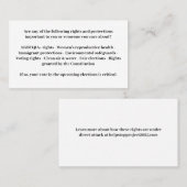 Verdedig de democratie - stem blauw visitekaartje (Voorkant / Achterkant)