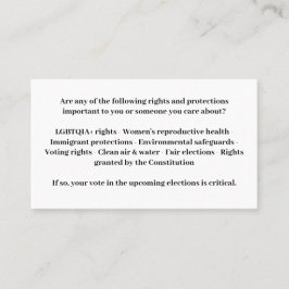 Verdedig de democratie - stem blauw visitekaartje