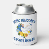 Verdedig de democratie Steun Oekraïne Amerikaanse Blikjeskoeler (Blikje Voorkant)