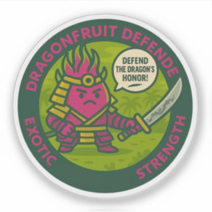 Verdedig De Eer Van De Draak Warrior Fruit Sticker