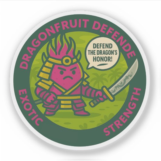 Verdedig De Eer Van De Draak Warrior Fruit  Sticker (Voorkant)