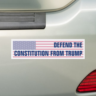 Verdedig de grondwet tegen de Amerikaanse vlag van Bumpersticker