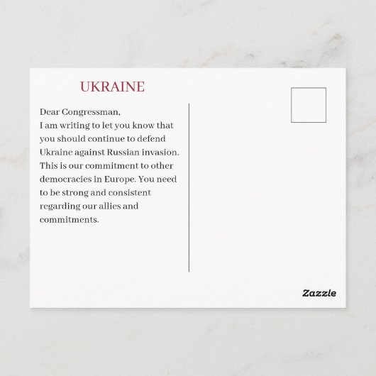Verdedig de Oekraïense politiek Briefkaart (Achterkant)