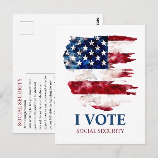 Verdedig de sociale zekerheid briefkaart (Voorkant / Achterkant)