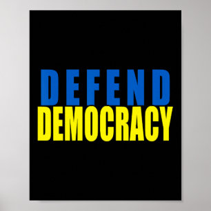 Verdedig Democratie Oekraïense Vlagkleuren Poster