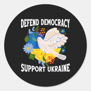 Verdedig Democratie Steun Oekraïne Sta Bij Zelens Ronde Sticker