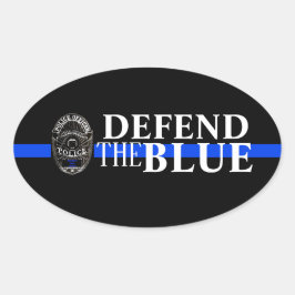 VERDEDIG HET BLAUW STEUN DE POLITIE BUMPERSTICKER OVALE STICKER