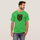 Verdedig het Luck Irish Harp Shield-ontwerp T-shirt (Voorkant volledig)